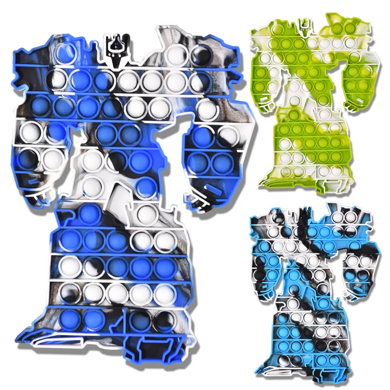 Newest Amazon hot sale silicone push pop bubble stress relief fidget robot godzilla squeeze toys for kids