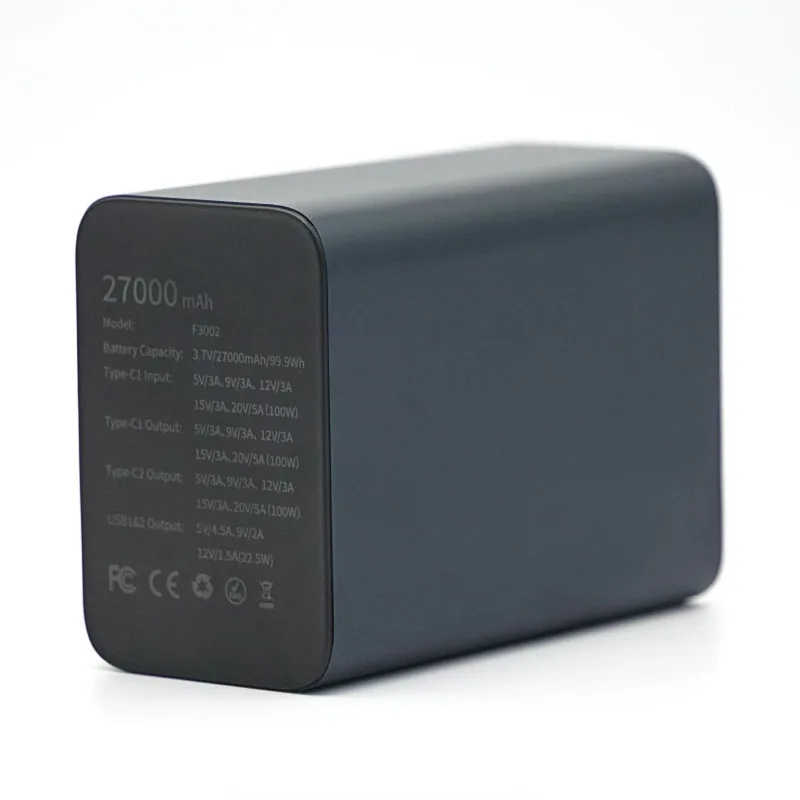 EZ100 225.5W/27000mAh  Portable Power Bank  Powerbank with Wired PD65W Fast Charging