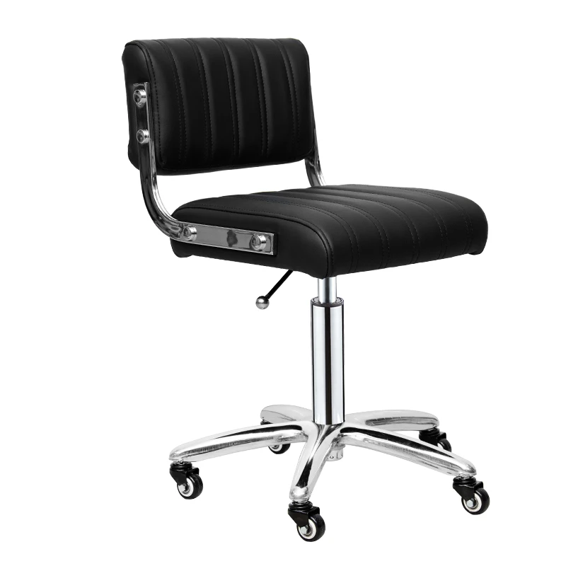 Beauty black white lift saddle pulley hairdressing chair with back rest