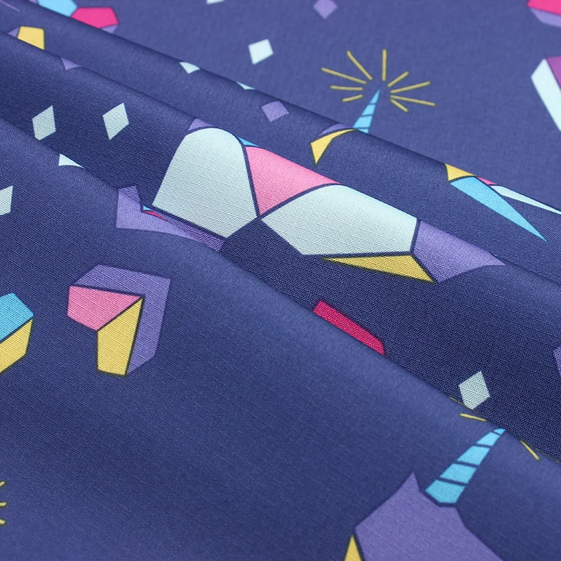 
ripstop polyester pongee fabric unicorn pattern 