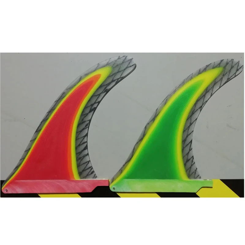 Carbon Striped Center Surfboard Fins Multi-Colored Fiberglass Single Fins SUP Longboard Fins for Surfing