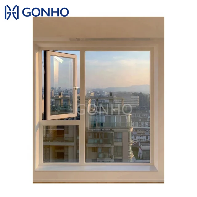 Gonho New Design Casement Window Aluminium Window Frame Design Safety Lock Casement Window with Fly Screen