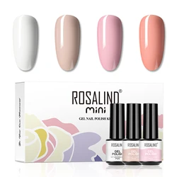 ROSALIND oem logo nails art fashion light colors gel polish set wholesale semi-permanent non toxic plain painting uv gel varnish