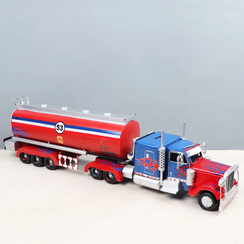 handcraft artware shop window displays garniture Science fiction iron living room decoration oil fuel tank truck model