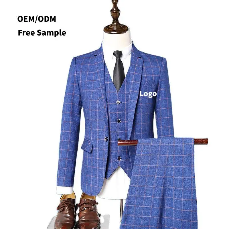 Customized  three-piece 3 pieces business party dress studio photography clothes body suits slim fit set for men