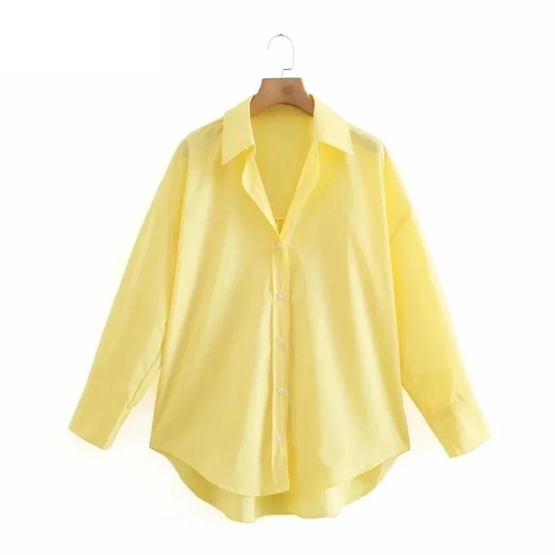 New Women Simply Candy Color Casual Slim Poplin Shirts Office Ladies Long Sleeve Blouse Roupas Chic Chemise Tops