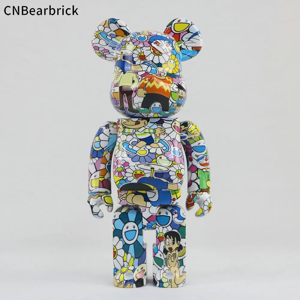 High Quality ABS Doraemon Building Blocks Bear Action Figure Bearbrick Decorative Ornaments