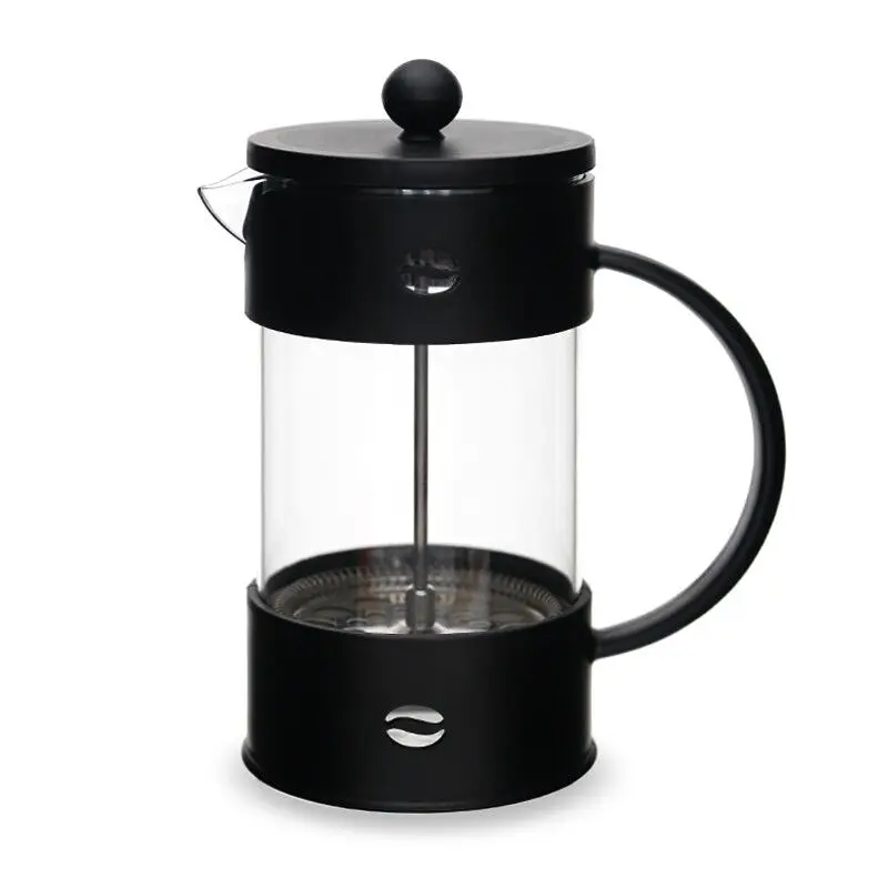 Wholesale French Presss Glass coffee tea press with PP wrapped 304 stainless steel filter