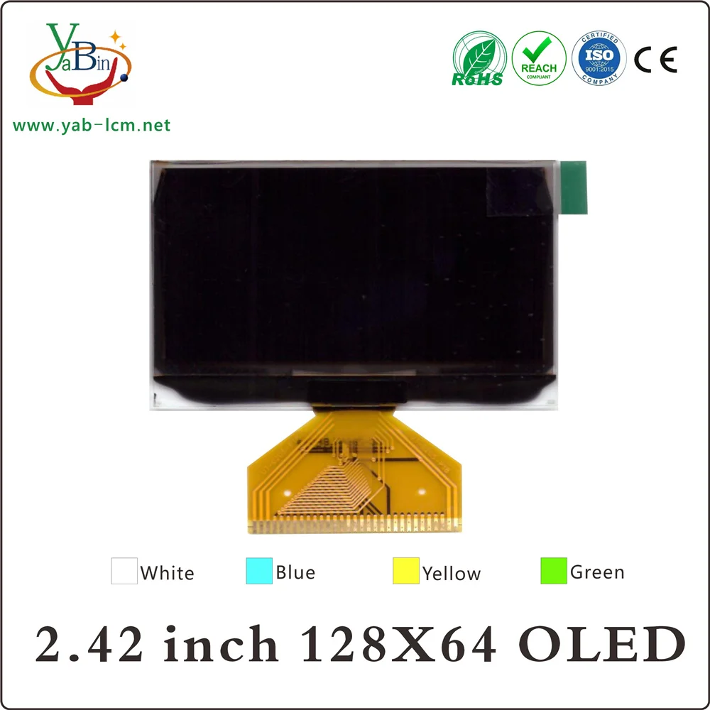 2.42 inch SSD1309 128X64 12864 OLED lcd with  68XX/80XX Parallel, 3-/4-wire SPI, I2C Interface  ,welding type 31PIN white color