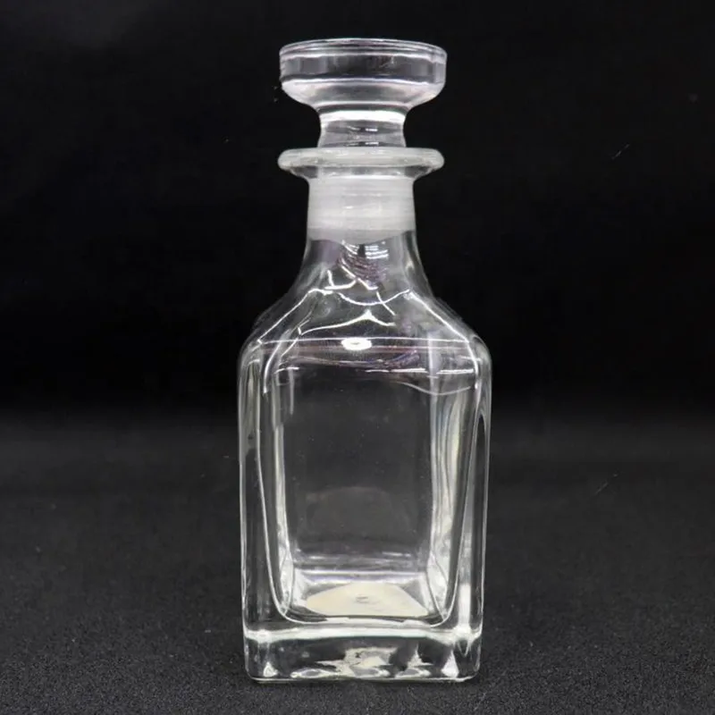 Shanghai Linlang High Quality 150ml Glass stopper cork Square Brandy Glass Bottle