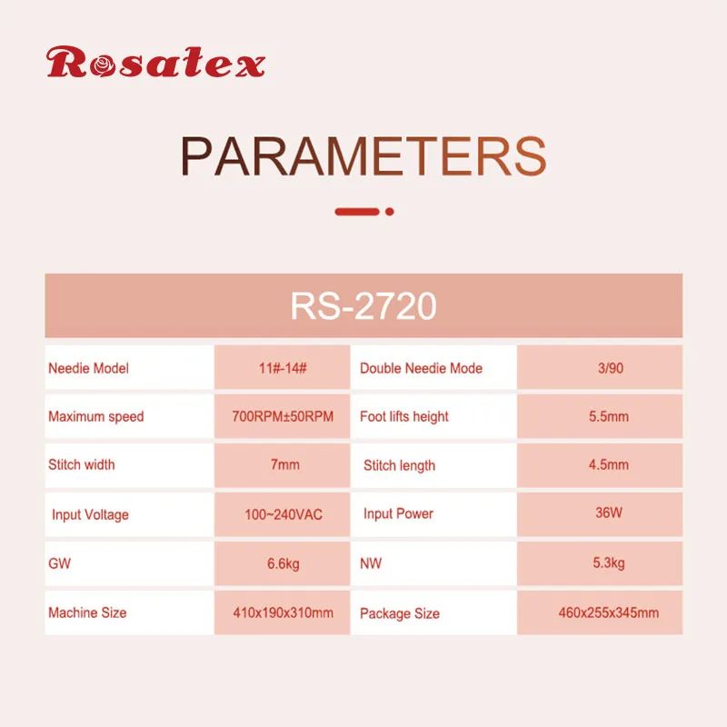 Rosatex 2720 Top Loading Hook System Multi-Function Household Sewing Machine