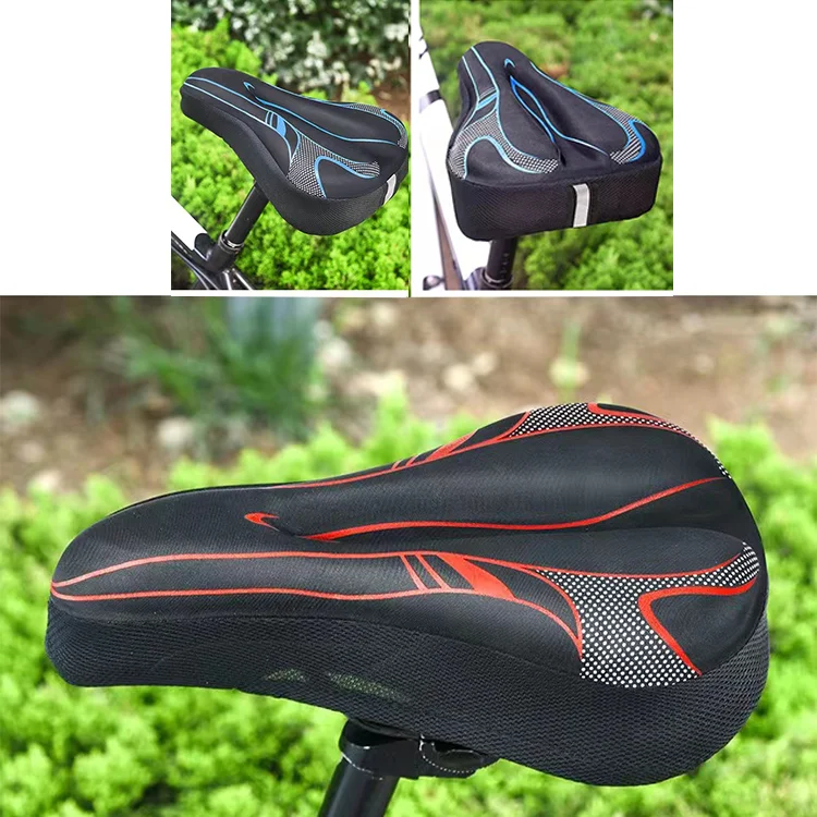3D Comfortable Unisex Soft Silicone Mountain Bike Thicken Extra Comfort Ultra Gel Pad Cushion Cover Mountain Bike Saddle Seat