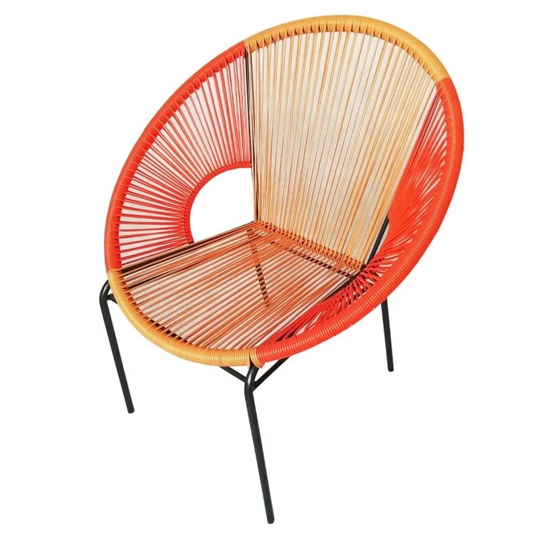 Patio Rattan / Wicker Metal Stackable Modern Acapulco Egg Shape Chair
