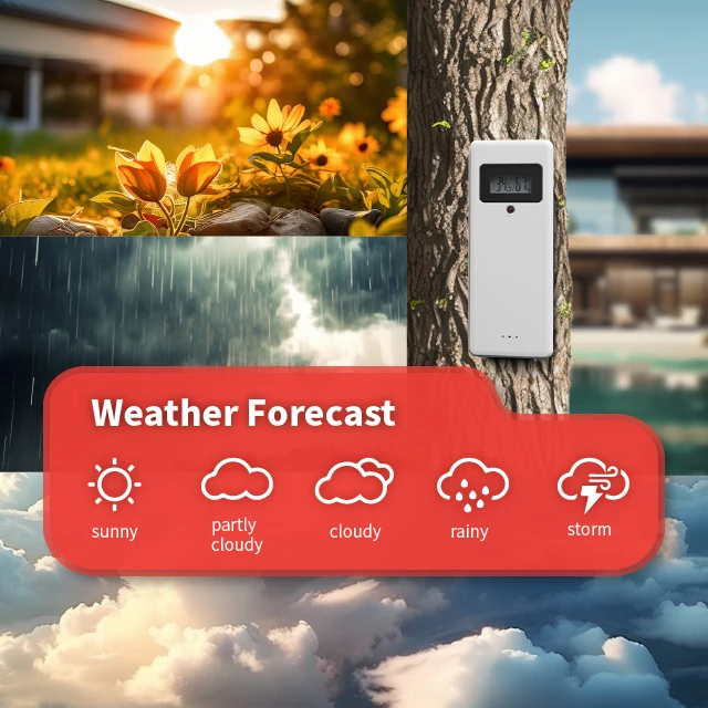 Factory Direct With Backlight Modern Digital Smart Table Clocks Weather Forecast Station with In/Outdoor Temperature & Humidity