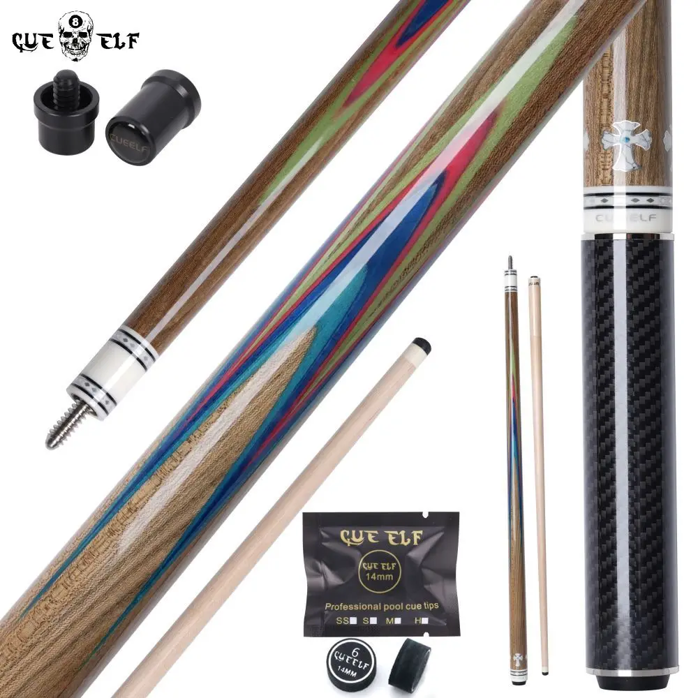 CUEELF Firm High Grade Handmade Carom Cues 12.5mm Tip Size Inlay Butter Fly High Quality Handmade Inlay 3/8*10 Pin