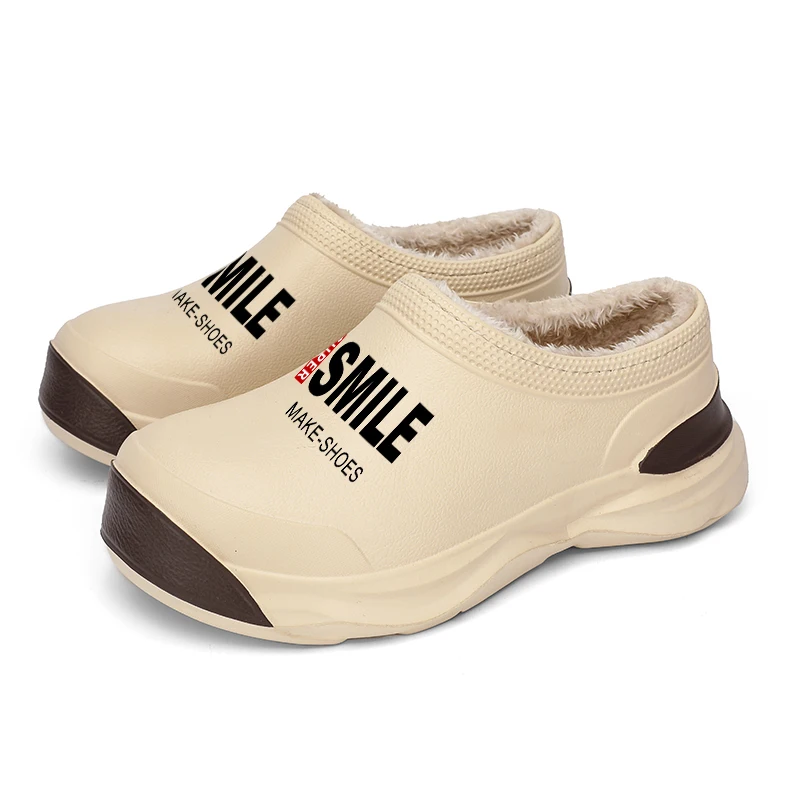 Flat Breathable Chef Shoes Breathable Home Bright Colors Anti-slippery Warm Fur Cotton Slippers