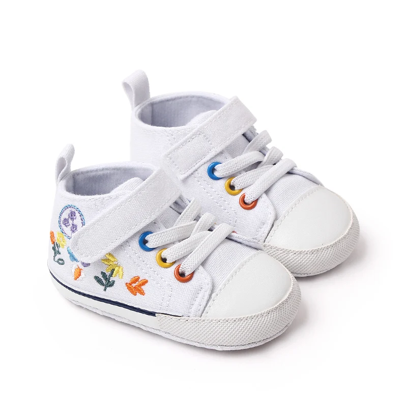 New Arrival Baby Girls Shoes Fashion Trend Embroidery Baby Canvas Shoes 2022