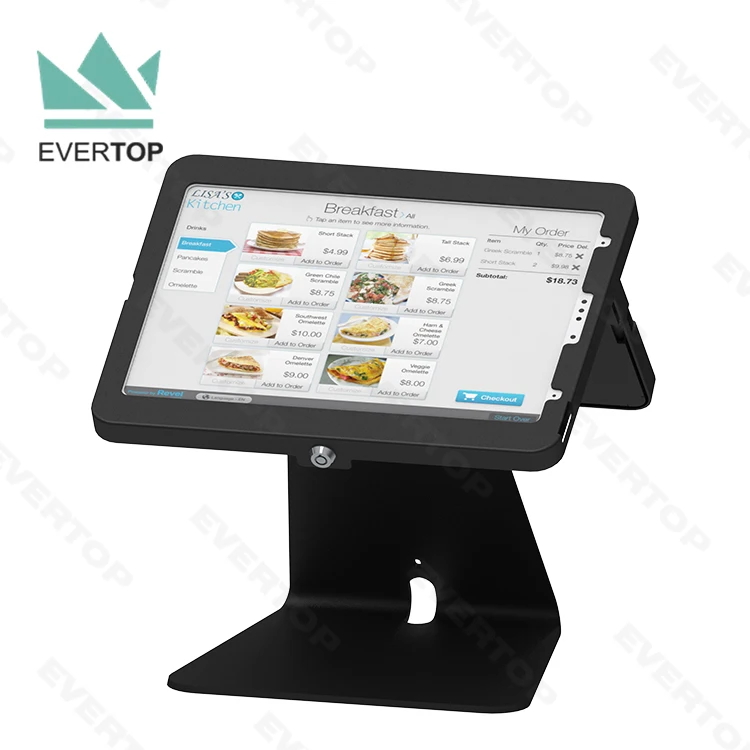 LST15B-H Dual Screen Tilt Tablet Kiosk Stand for Tablet Secure Display Kiosk Tablet Stand Double for iPad Mini Air Pro Android