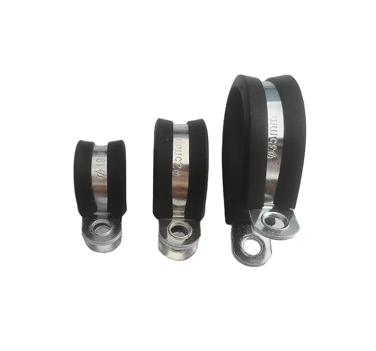 Bandwidth 15mm EPDM rubber lining P clip hose clamp