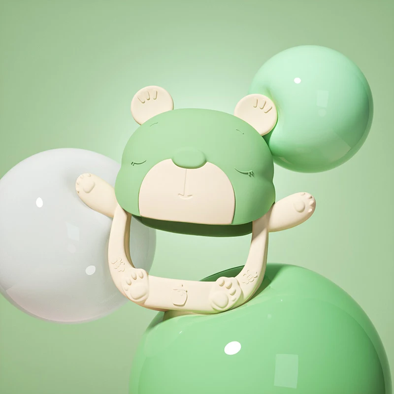 Baby Anti-eating Hand Teether Kids Silicone Toys BPA Free  Infant Chew Teething Toys Hand Protection 0-12Month Soft baby teether