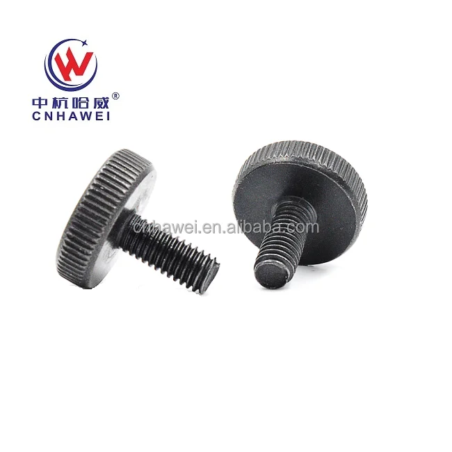 SS304 SS316  Slotted Flat Head Knurled Thumb Machine Screw DIN653