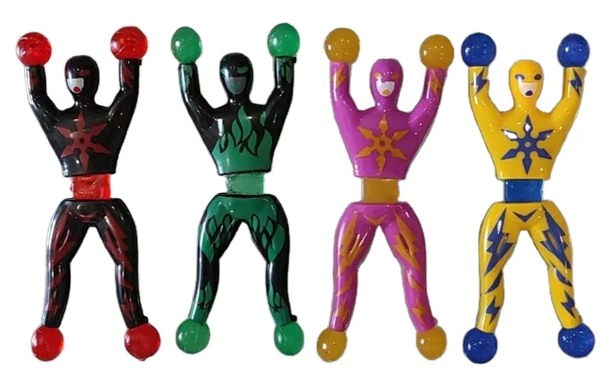 4 color mixed blister card package interactive toys cartoon mini wall climbing sticky spiderman toys