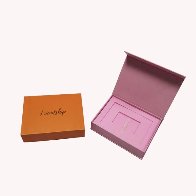 2022  Wholesale Rigid Book Shape Black Cardboard Packaging Credit VIP Card Gift Box