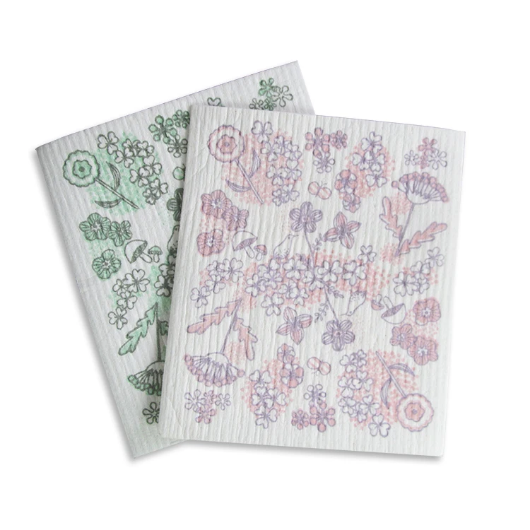 Печатная биоразлагаемая ткань для мытья, шведская ткань для мытья посуды