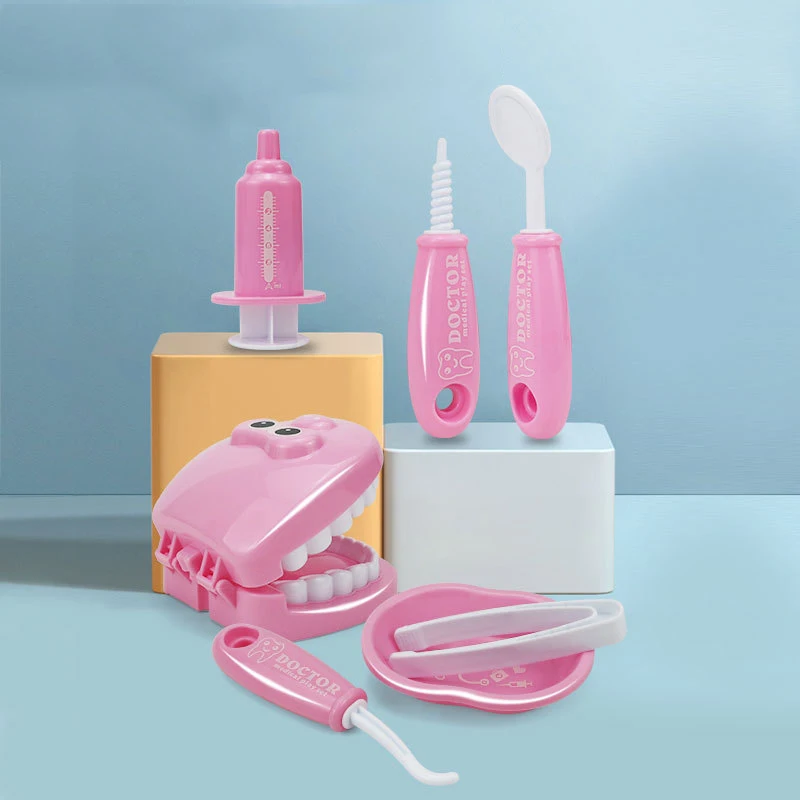 New Preschool Education Pretend Play Doctor Tool Toys Set 9-piece Role play Teeth Model Dentist Medical Kit Toy