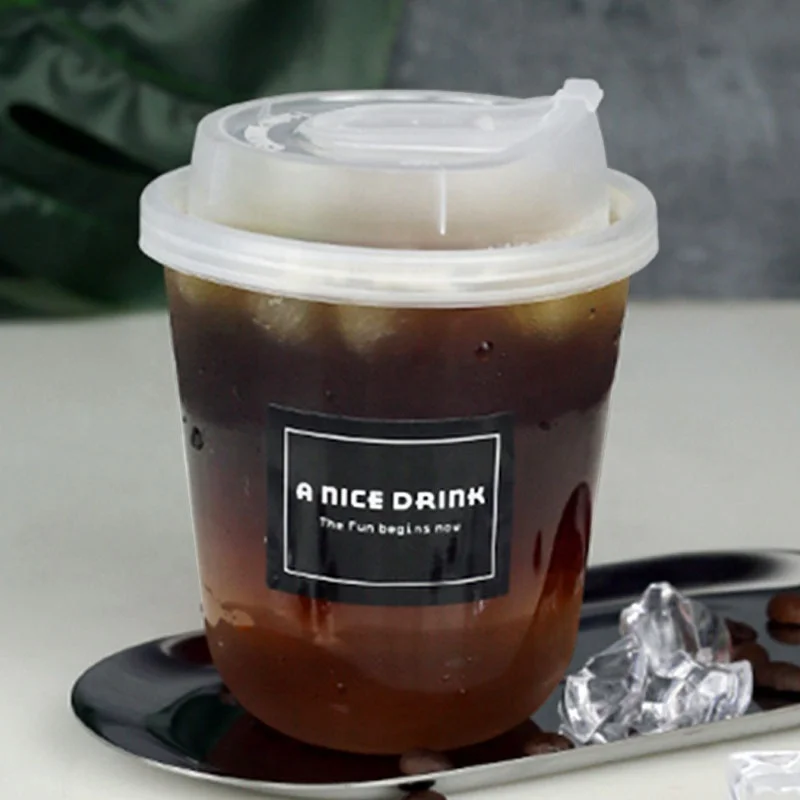 90mm Flat Lid  Injection Molded Switch Cover Disposable Lids Leakproof Food Grade PP Material for Paper Cups