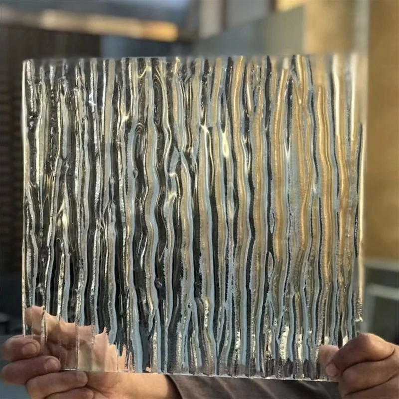 Novel design crystal three-dimensional artistic tempered glass used for partition screen decoration