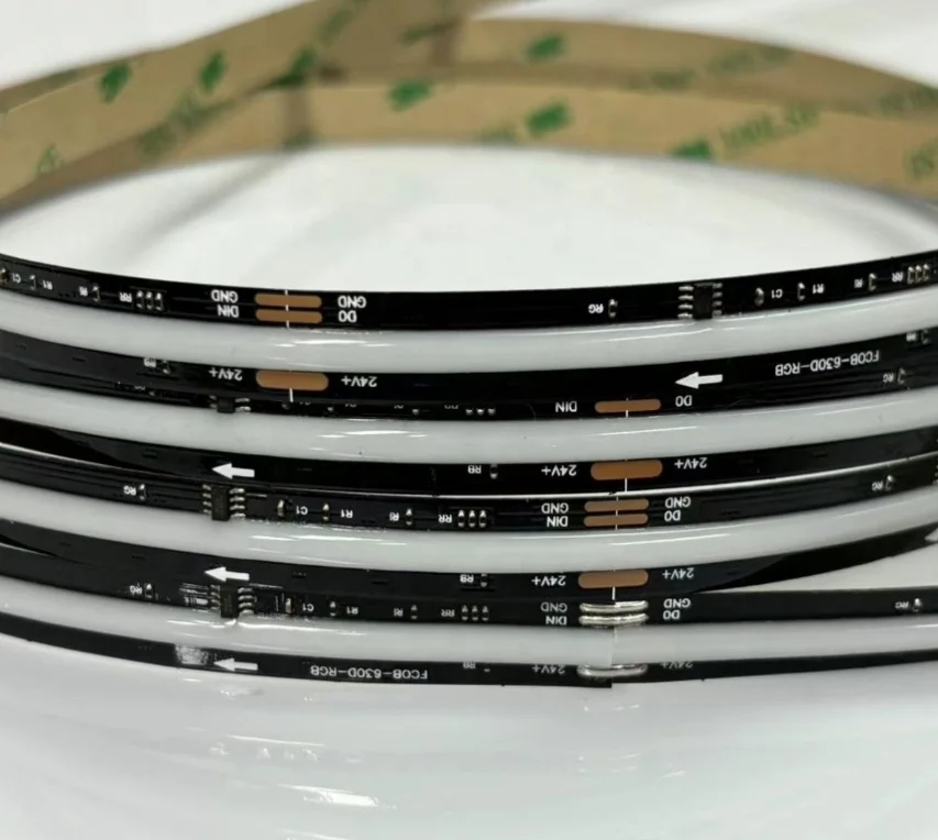 Addressable COB LED strip black PCB ws2811IC 24vCOB light strip