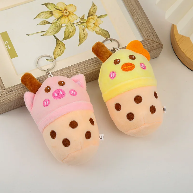 Bag Pendant Doll plush Bubble Tea Cup Cute Stuffed Boba Tea Toy Cartoon Plush Key chain