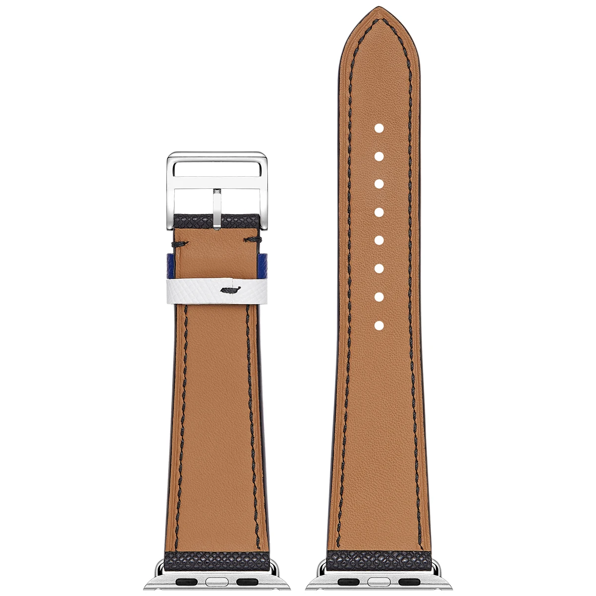 French Saffiano Goat Leather Watch Straps Blue Customization Replacement for All Watches