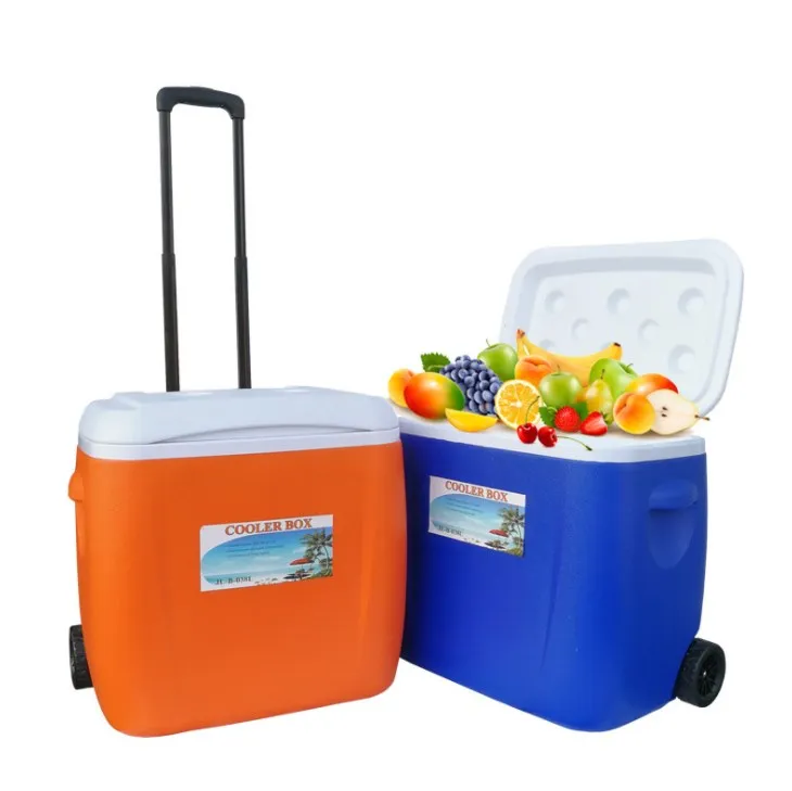 Box Vehicle-Mounted Fresh-Keeping Box Pull Rod Refrigerator Takeaway Outdoor Plastic Insulation Ice Bucket cooler box
