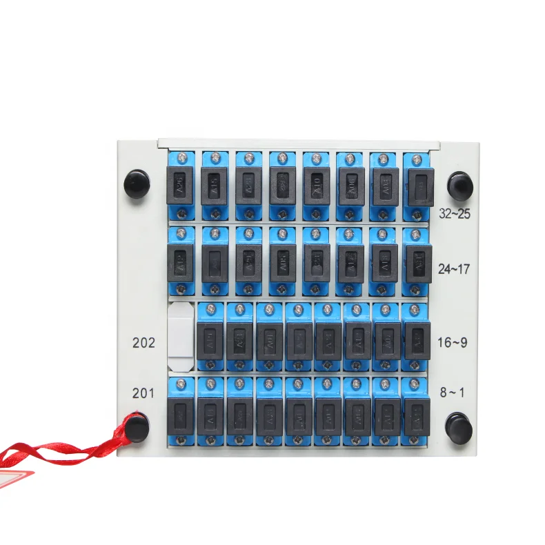 Fiber Optical Divider 1x32 SC/UPC Box Cassette Card Inserting PLC Splitter 16 Ports optical splitter