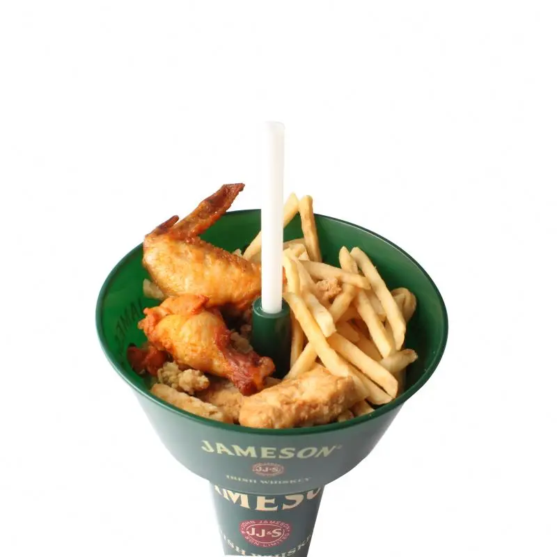 Innovative food tray grub tub with 32 OZ PP beverage cup popcorn and snack tray fit on different cups and bottles