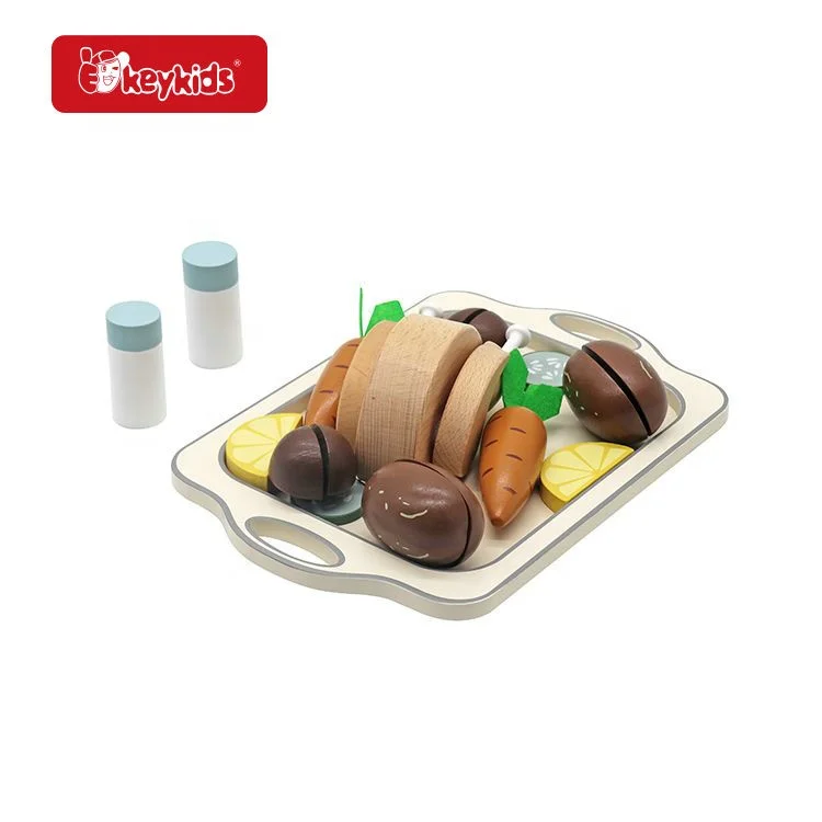 Pretend play grilled chicken wooden Turkey feast toys for children W10D633