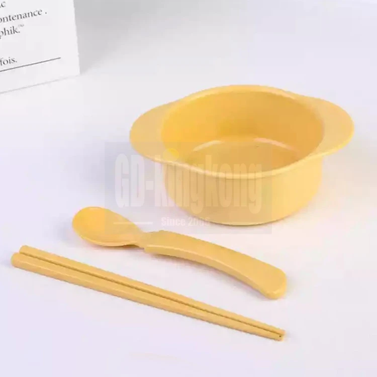 24 biodegradable Eco-friendly Colorful Cartoon Baby Child Kids PLA Tableware Set with Wheat Straw Bowl Fork Spoon Chopstick