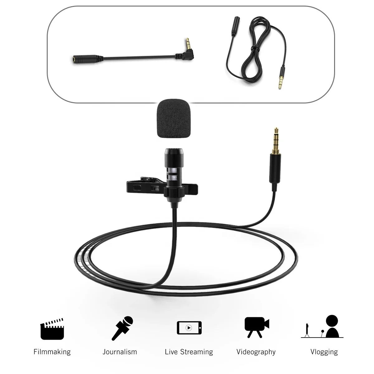 Wired Omni-direction Microphone  Lavalier Lighting Port Mini Clip Mic Mobile Phone Microphone for IP 11 12 13