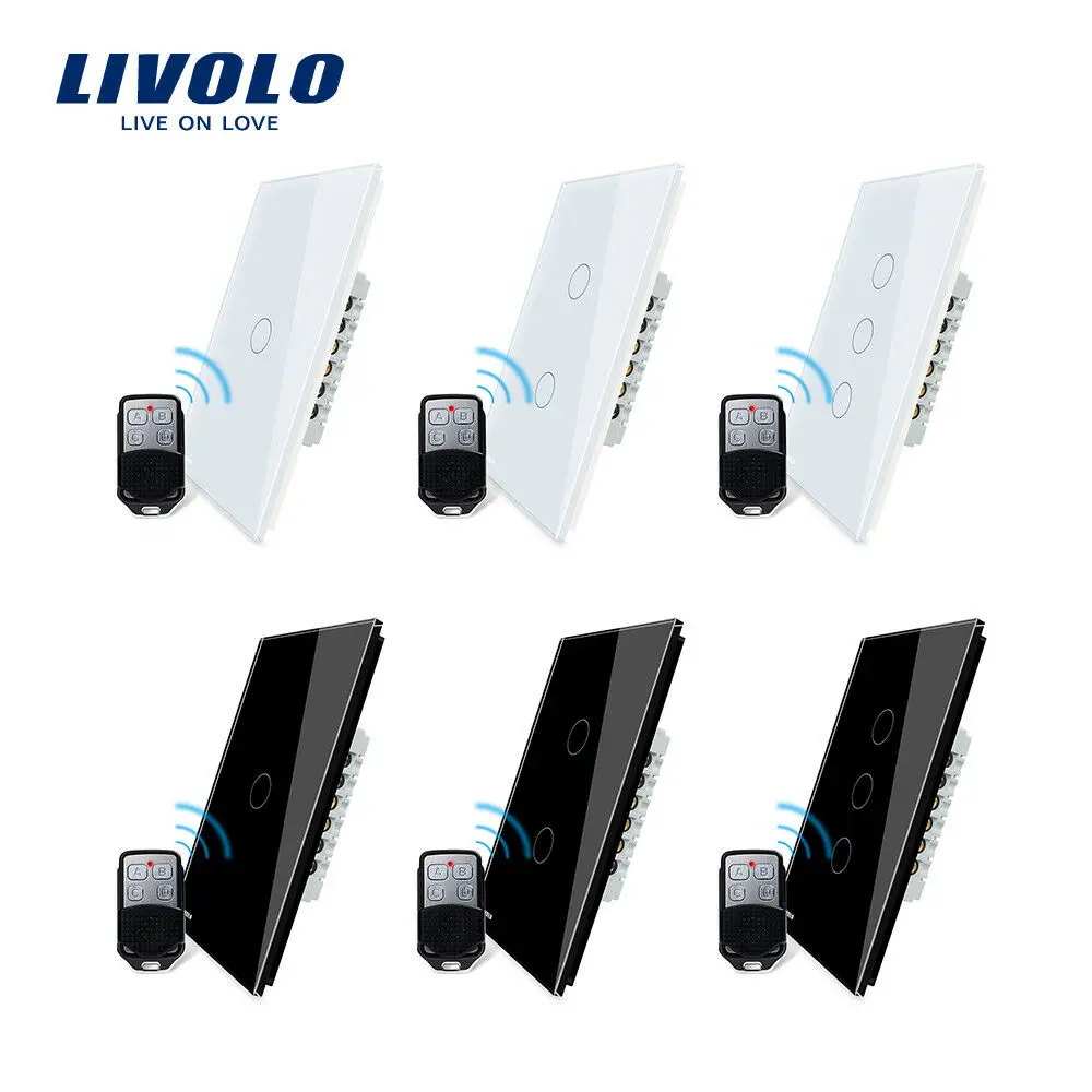 Livolo US 110 ~ 250V настенный сенсорный экран Выключатель света Электрический 3 банды 2 способ со светодиодным индикатором