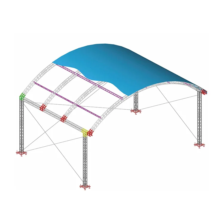 Complete stage system concert mobil stage arc decoration lighting curved roof truss lift arch truss system