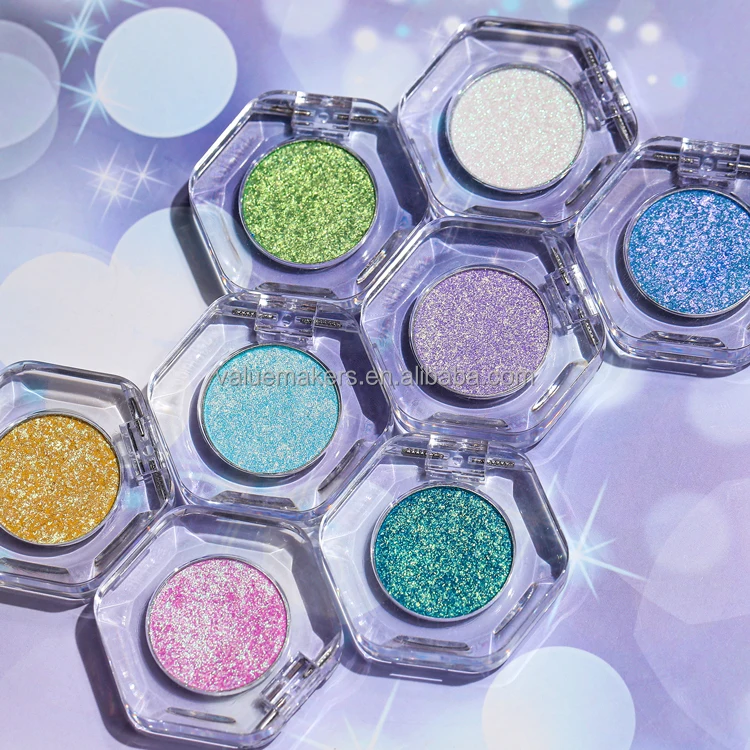 Single eyeshadow pan pressed matte shimmer glitter eyeshadow private label high pigmented  26 mm DIY chameleon eyeshadow