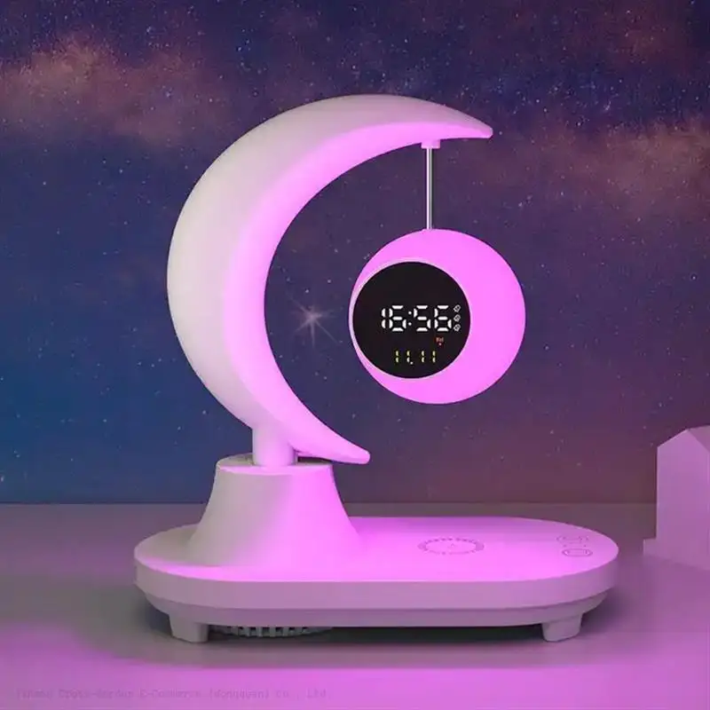 Hot Sale 2023hot Sell 3 in 1 Phone Wireless Charger Stereo BT Loudspeaker Wireless Speaker with Led Bedside Light