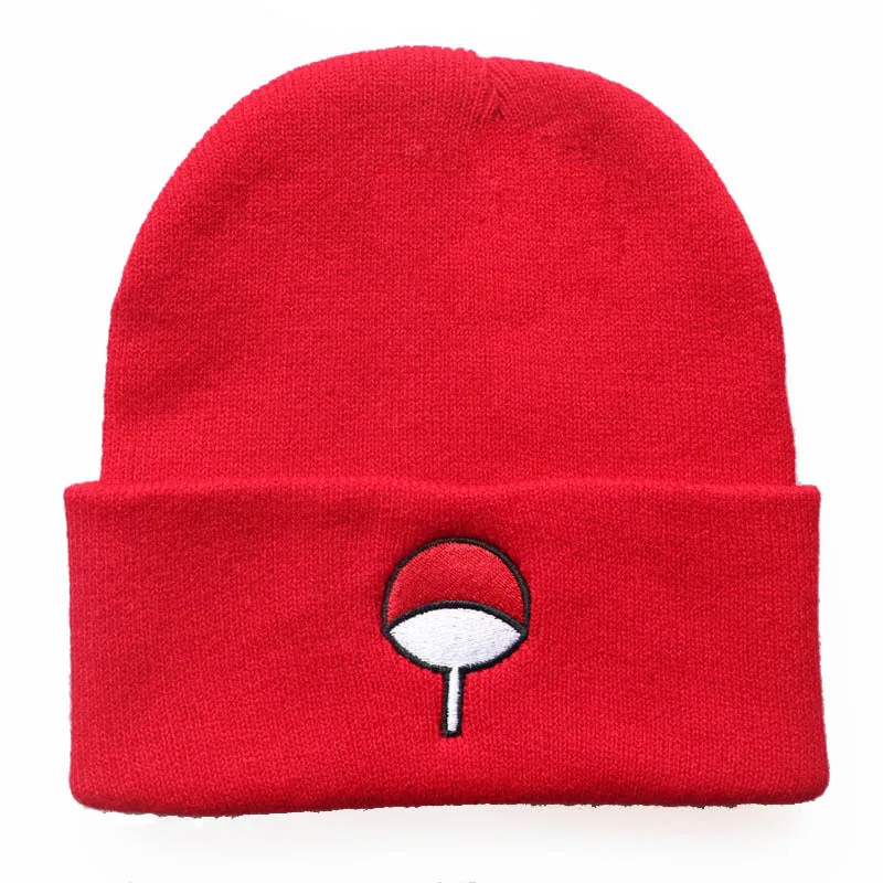 Amazon Naruto Red Cloud Winter Knit Hat Embroidered Beanies Hat Naruto Akatsuki Cloud Uchiha