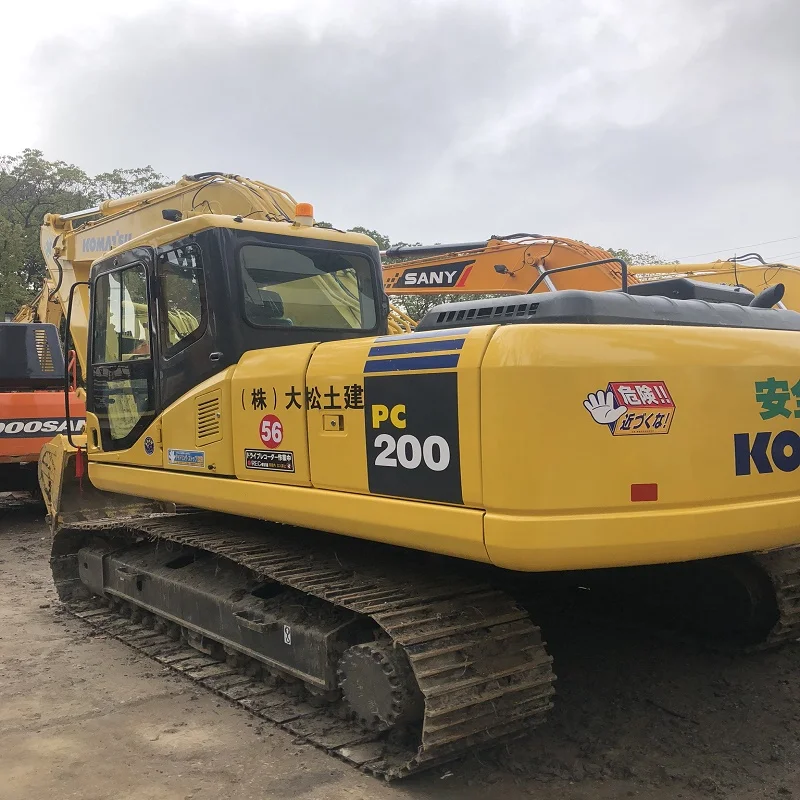 Используемый японский PC200-8 микроэкскаватор komatsu подержанный экскаватор 20 тонн pc200-8 тяжелый гусеничный