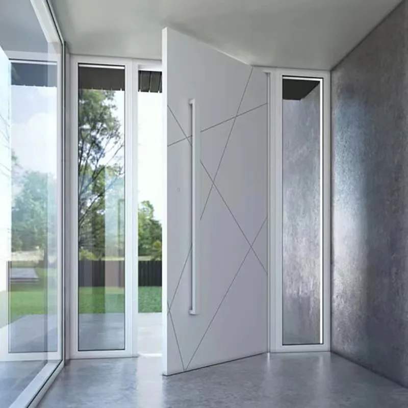 Smart lock system Fashion modern style zinc alloy doors for home security door safety entrance pivot door with multi-Point Lock