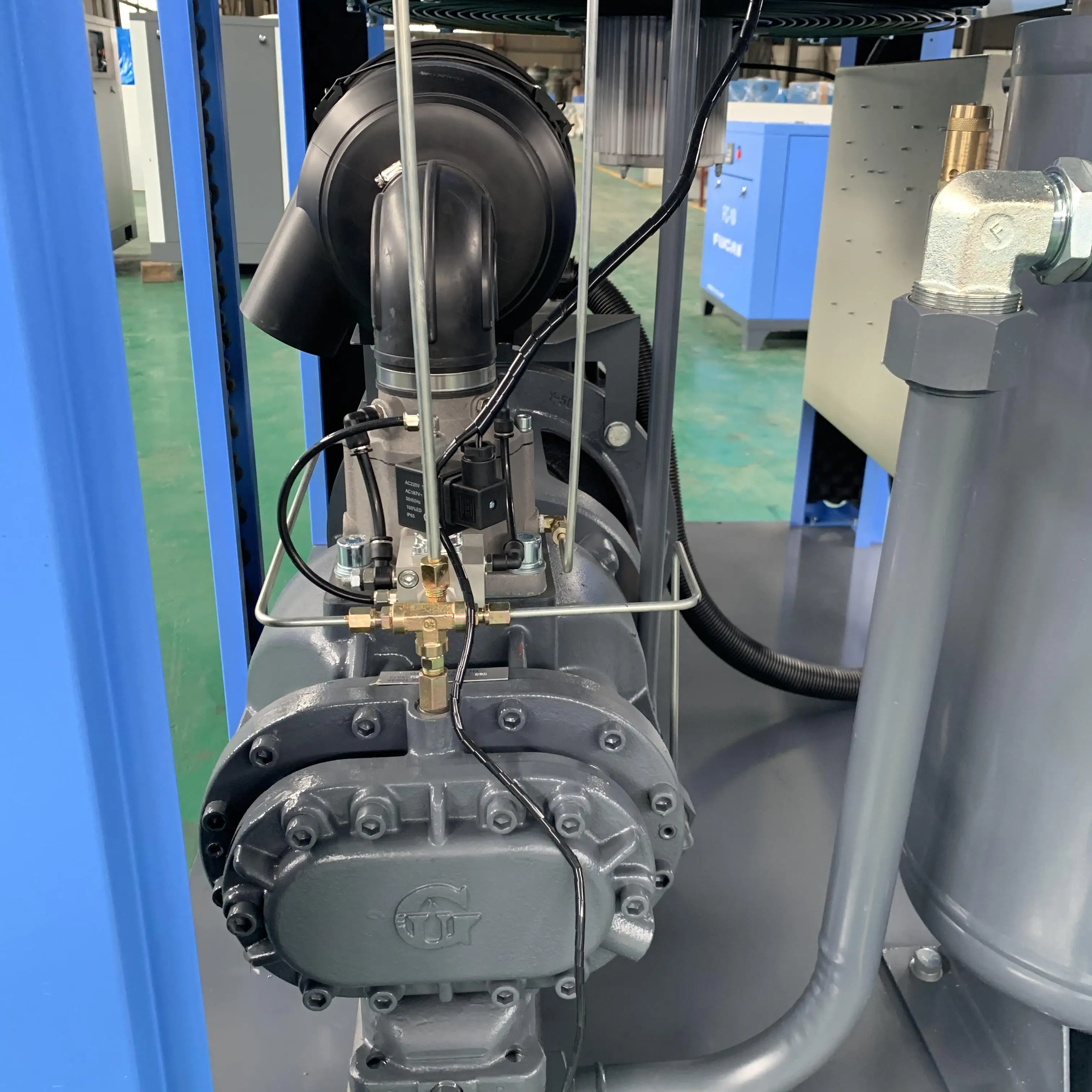 Industrial Low Noise Vsd 75Hp 55Kw Ac Power Electric 400v 50 Hz Rotary Screw Air Compressor With Ip55 Motor