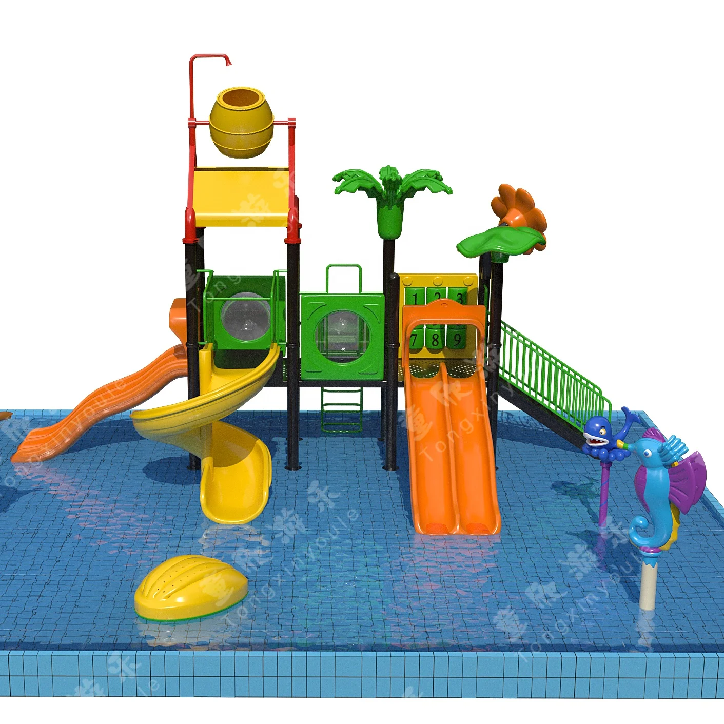 Amusement park plastic water slides water park playground water house for sale