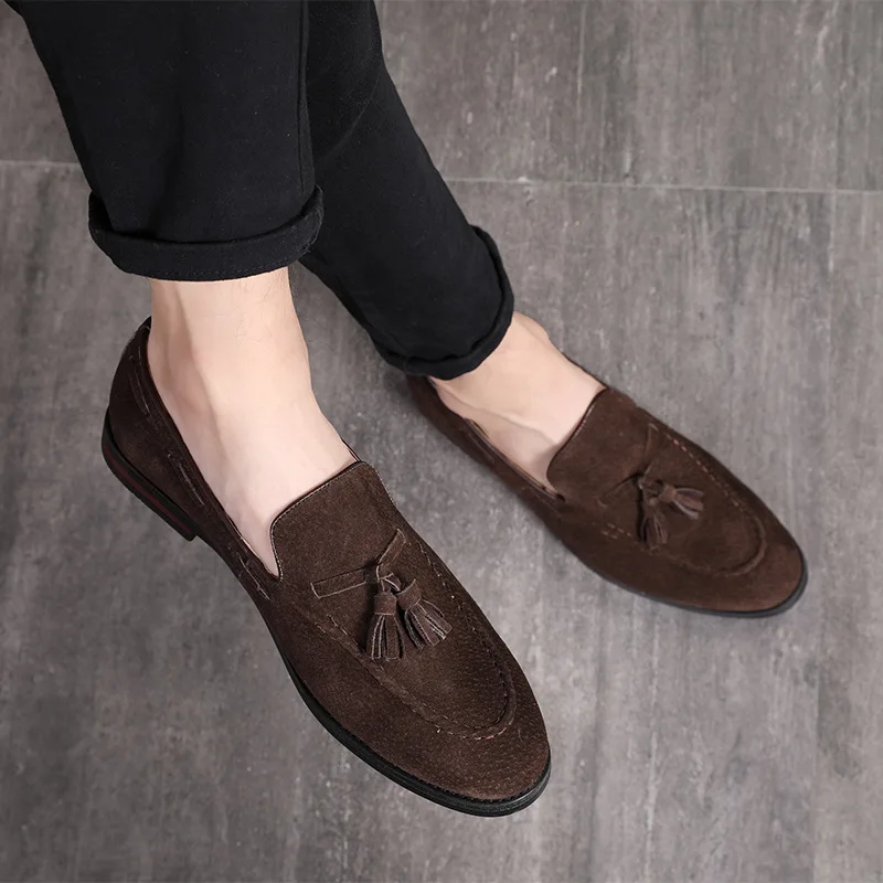Genuine leather Men Soft Moccasin Driving Loafers Suede Leather Boat Shoes Fancy Men Casual Loafer Shoes Usine De Chaussures